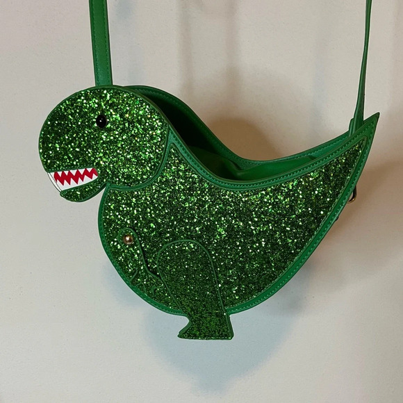 Glitter T Rex Dinosaur Sparkle Crossbody Purse Handbag Adjustable Strap Sparkly - Picture 1 of 14